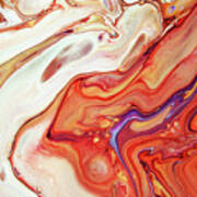 Bringing Into Life Fragment 4. Fluid Acrylic Painting Poster