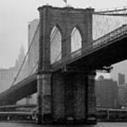 Brooklyn Bridge In A Storm Poster