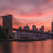 Brooklyn Bridge Sunset Poster