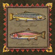Brown And Cutthroat Trout Poster