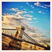 #budapest #bridge #sky #clouds Poster
