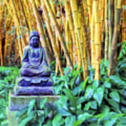 Buddha And Bamboo At Allerton Garden Kauai Poster