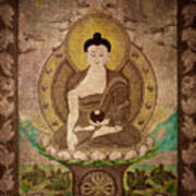 Buddha Thangka Silver Poster