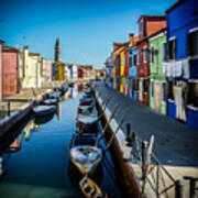 Burano Canal Clothesline Poster