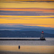 Burlington Lighthouse Sunset Poster