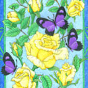 Butterfly Idyll-roses Poster