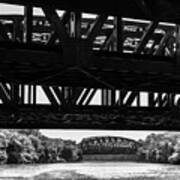 Calumet River Bridges In Black And White Poster