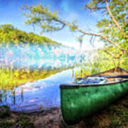 Canoe In Spring Poster