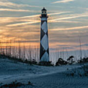 Cape Lookout Lighthouse At Sunset Poster