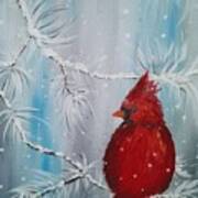 Cardinal In Winter Poster