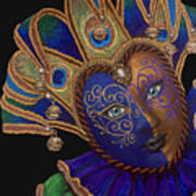 Carnival Peacock Jester Poster