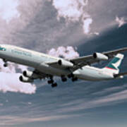 Cathay Pacific Airbus A340-313x Poster