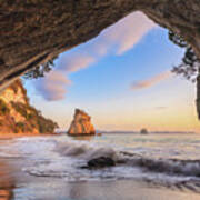 Cathedral Cove At Dawn Poster