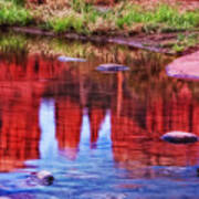 Cathedral Rock Reflection Painterly Poster