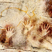 Cave Of El Castillo Hands And Bison 2 Poster