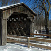 Cedarburg Covered Bridge In Winter Poster