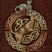 Celtic Cat And Dog Poster