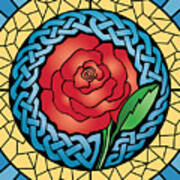 Celtic Rose Stained Glass Poster