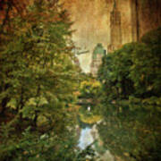 Central Park In Autumn Texture 4 Poster