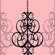 Chandelier Delight 1- Pink Background Poster