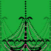 Chandelier Delight 3- Green Background Poster