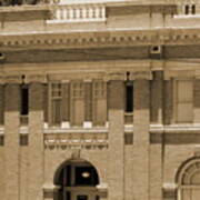 Chaves County Courthouse In Sepia Poster