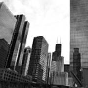 Chicago River And Willis Tower Poster