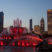 Chicago Skyline And Buckingham Fountain Poster