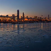 Chicago Skyline At Dusk Poster