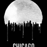Chicago Skyline Black Poster