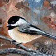 Chickadee In  The Fall Poster