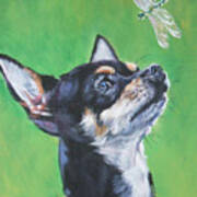 Chihuahua With Dragonfly Poster