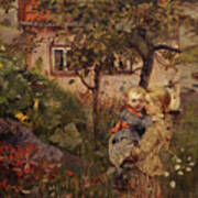 Children In The Garden Poster