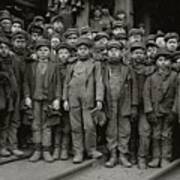 Children Working In Coal Mine Lewis Hine Photo  Unknown Location C. 1910 Poster