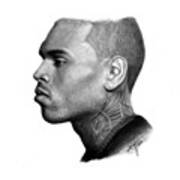 Chris Brown Drawing By Sofia Furniel Poster