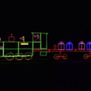 Christmas Lights Train Panorama Poster