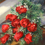 Christmas Red Roses Poster