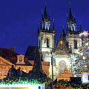 Christmas Star In Old Town Square Prague Poster