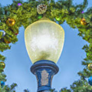 Christmas Wreath Lampost Poster