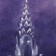 Chrysler Building Violet Night Sky Poster
