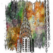 Chrysler Spire Muted Rainbow 3 Dimensional Poster