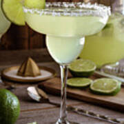 Classic Lime Margaritas On The Rocks Poster
