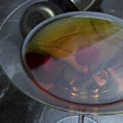 Classic Manhattan Cocktail With Cherry Poster