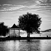 Claytor Lake Gazebo - Black And White Poster