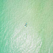 Clear Gulf Paddle Board Aerial Poster