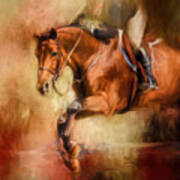 Clearing The Jump Equestrian Art Poster