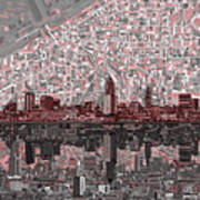 Cleveland Skyline Abstract 5 Poster
