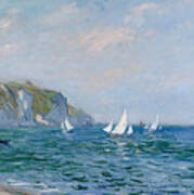 Cliffs And Sailboats At Pourville Poster