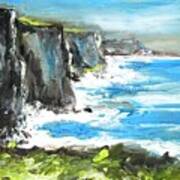 Painting Of Cliffs Of Moher County Clare Ireland Poster