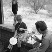 Closeup Of Barry Sadler Playing Chess With Thor Tucson Arizona 1971 Poster